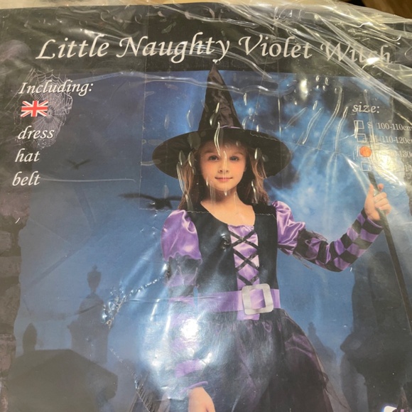 Little Naughty Violet Witch Girls Costume Size Large - Picture 4 of 16